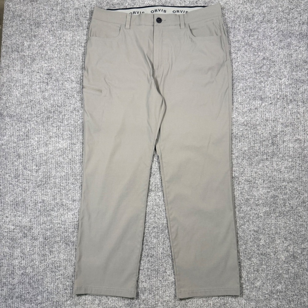 Orvis Mens 38x29 Performance Trek Tech Light Gray Water Repellent Hiking Pants - Picture 4 of 10